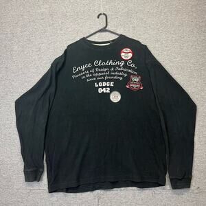vintage y2k 2000s enyce hip hop brand black waffle knit baggu thermal shirt